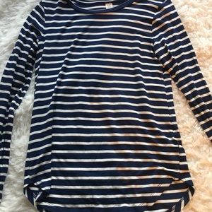 Long sleeve stripped navy blue shirt